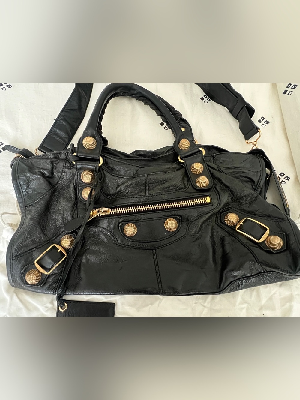 Black Lambskin Giant Part Time Bag